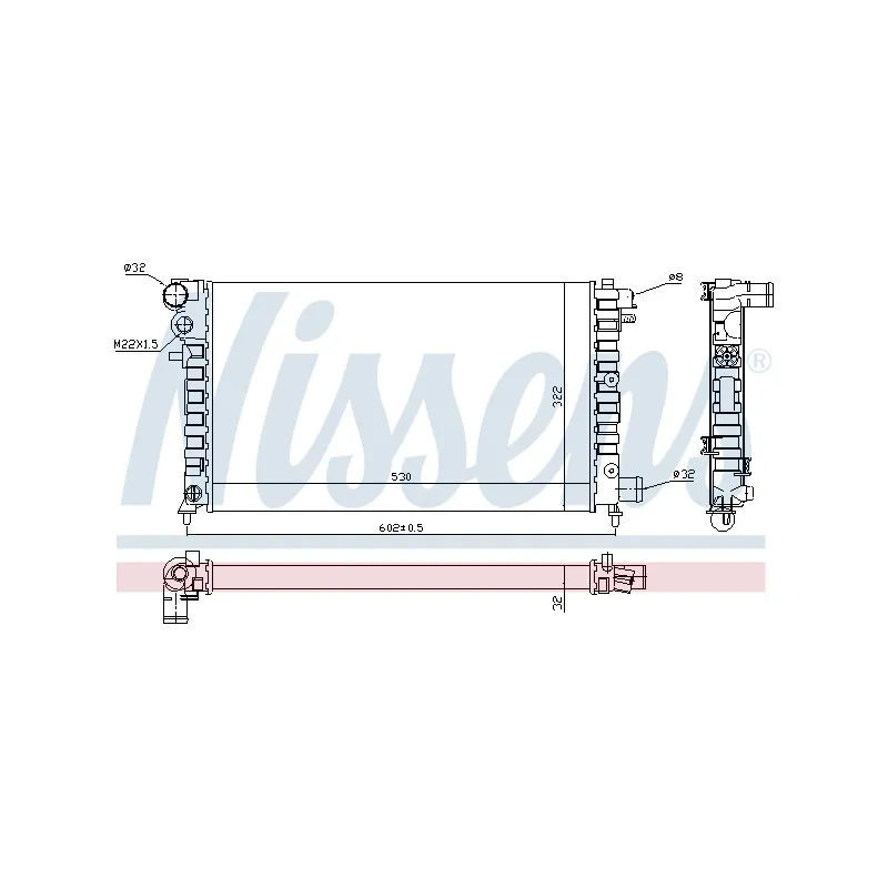 Radiateur, refroidissement du moteur NISSENS 690324