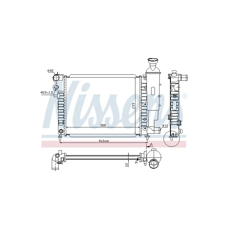Radiateur, refroidissement du moteur NISSENS 690382