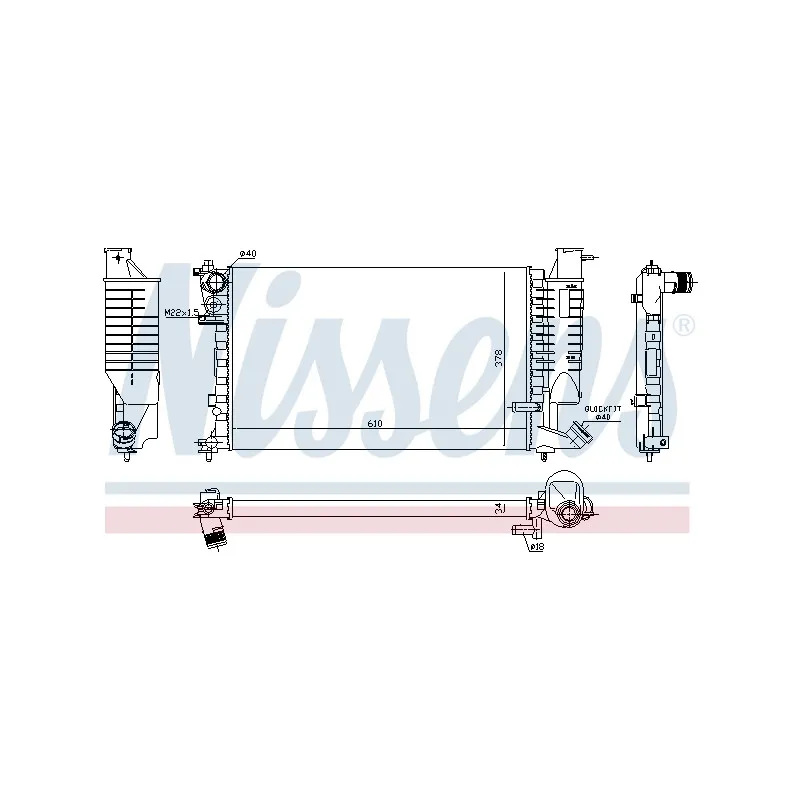 Radiateur, refroidissement du moteur NISSENS 690385