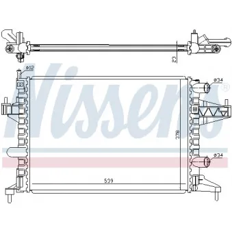 Radiateur, refroidissement du moteur NISSENS 690459