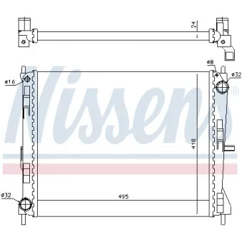 Radiateur, refroidissement du moteur NISSENS 690548