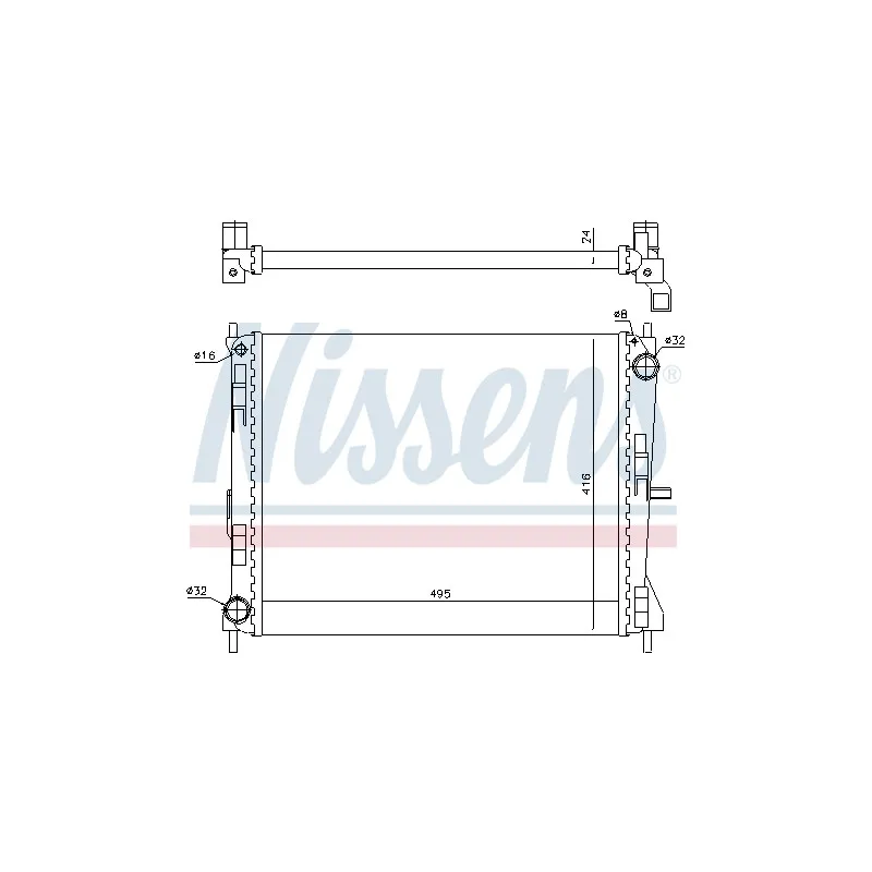 Radiateur, refroidissement du moteur NISSENS 690548