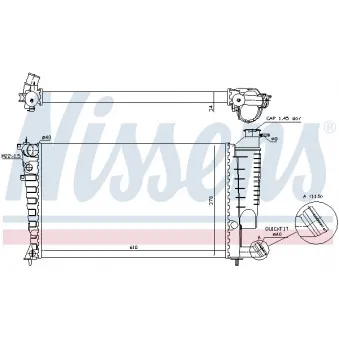 Radiateur, refroidissement du moteur NISSENS 690549