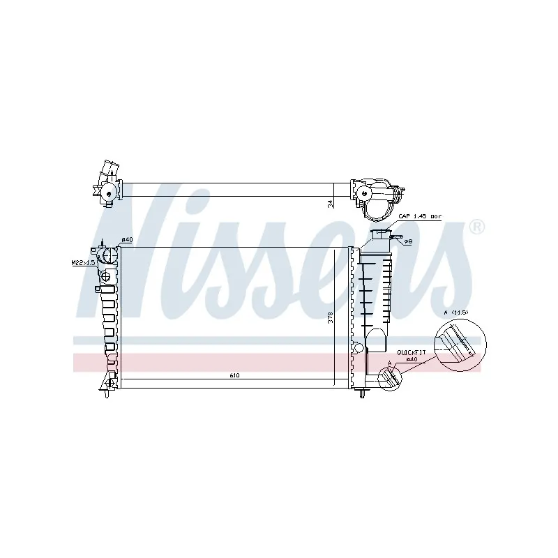 Radiateur, refroidissement du moteur NISSENS 690549