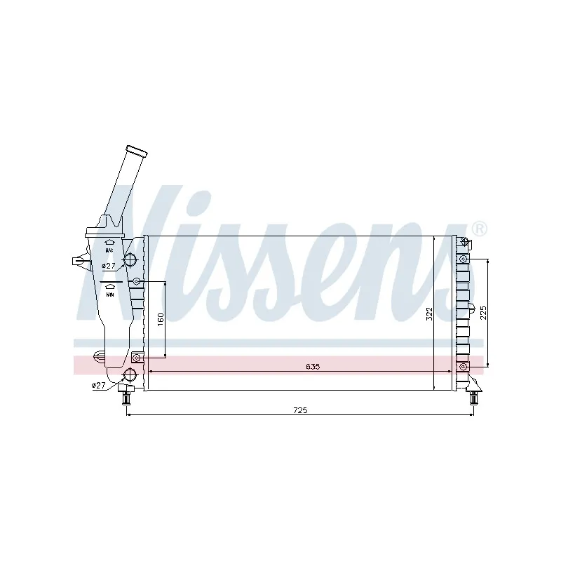 Radiateur, refroidissement du moteur NISSENS 690593