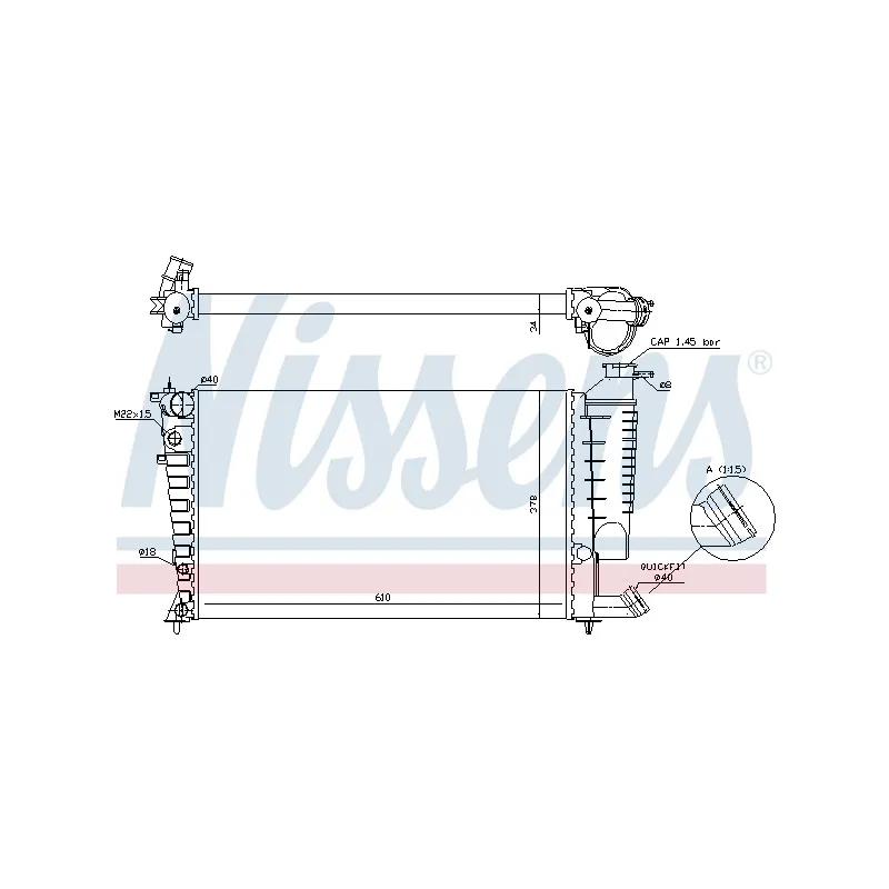 Radiateur, refroidissement du moteur NISSENS 690641