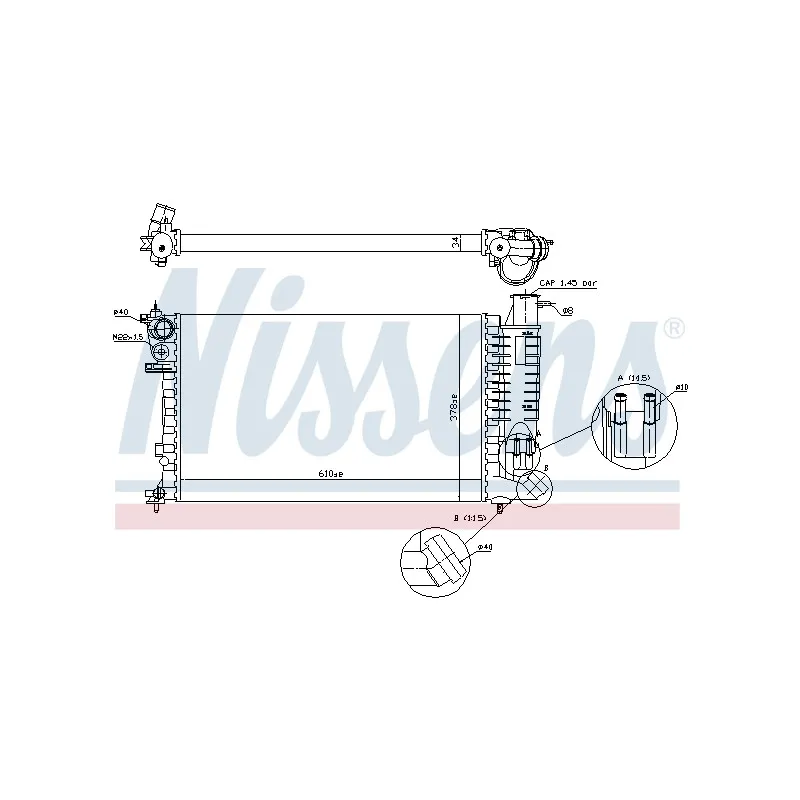 Radiateur, refroidissement du moteur NISSENS 690667