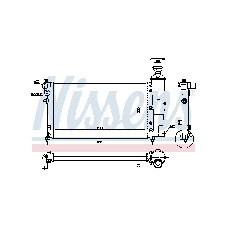 Radiateur, refroidissement du moteur NISSENS 690668