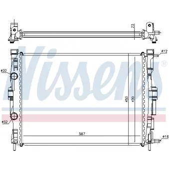 Radiateur, refroidissement du moteur NISSENS 690669