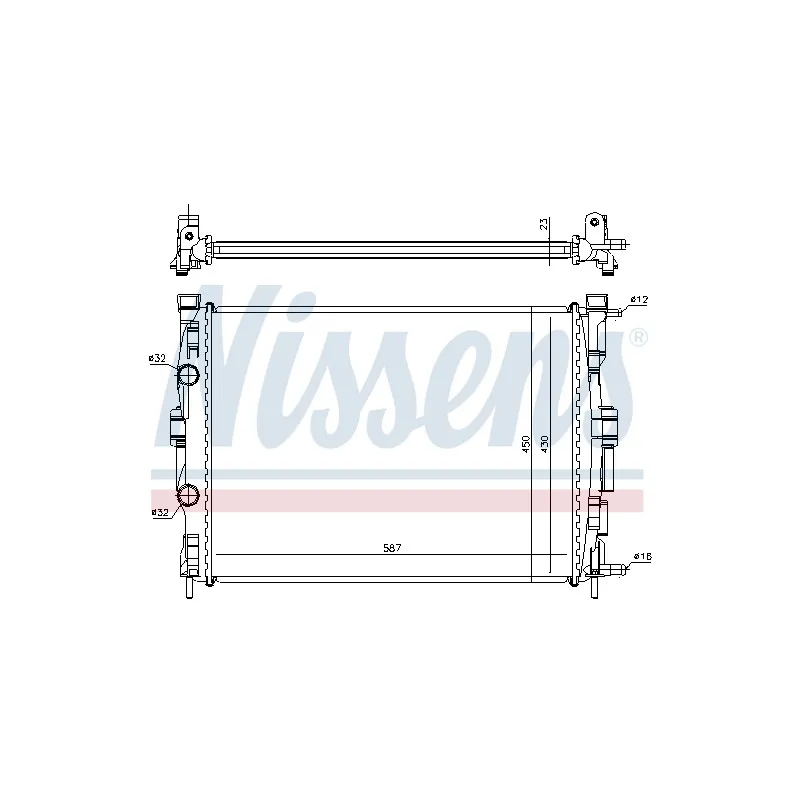 Radiateur, refroidissement du moteur NISSENS 690669