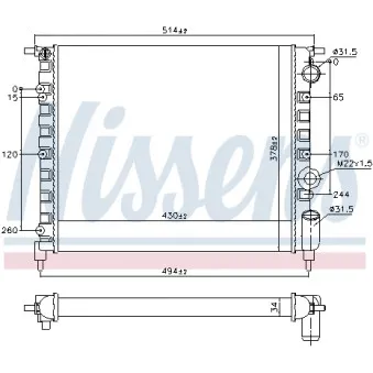 Radiateur, refroidissement du moteur NISSENS 690744