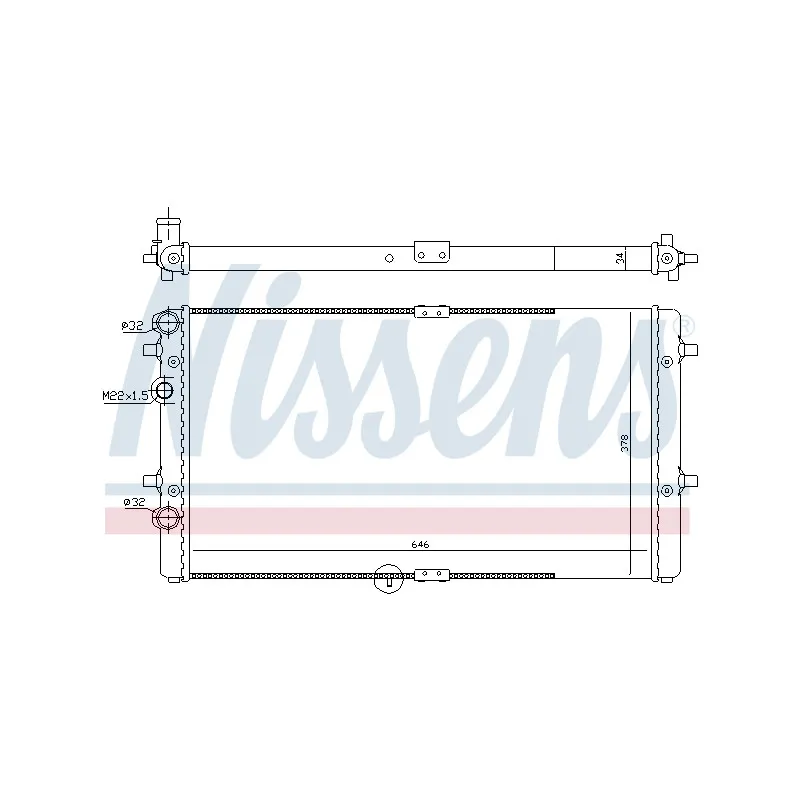 Radiateur, refroidissement du moteur NISSENS 690811