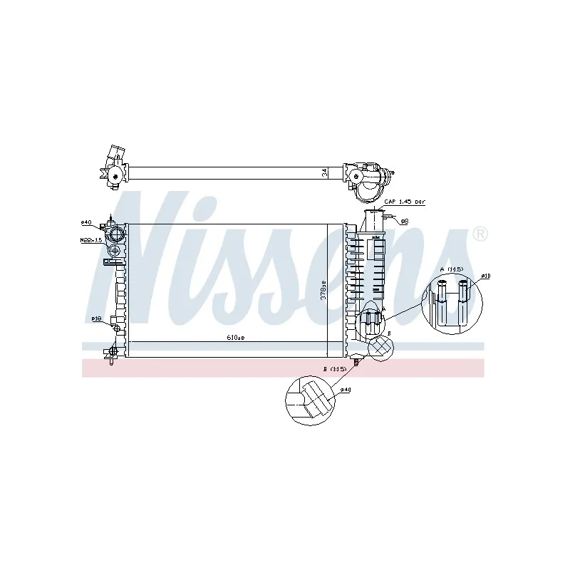 Radiateur, refroidissement du moteur NISSENS 690815