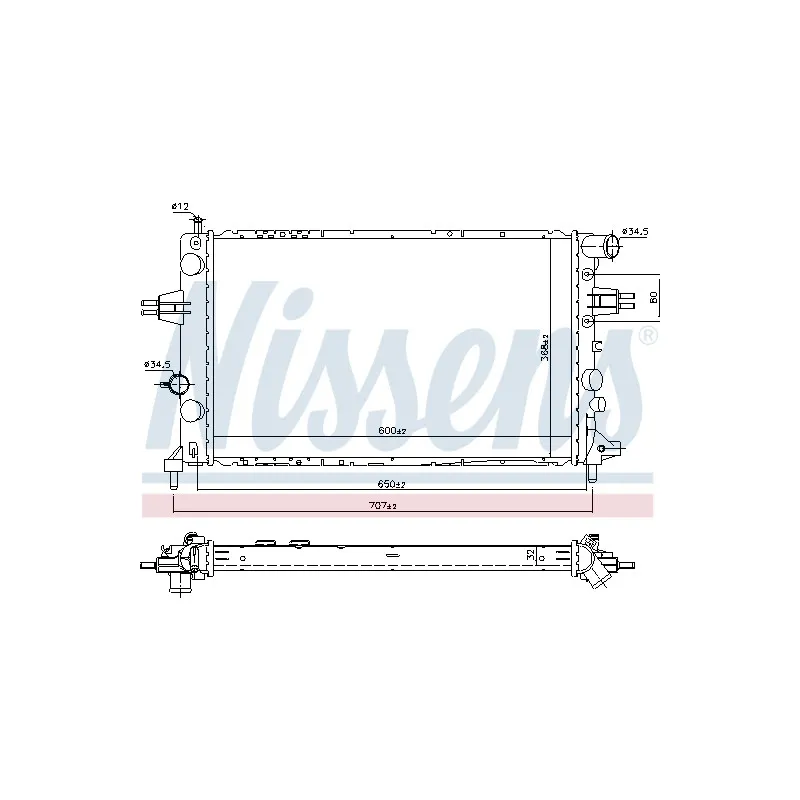 Radiateur, refroidissement du moteur NISSENS 690890