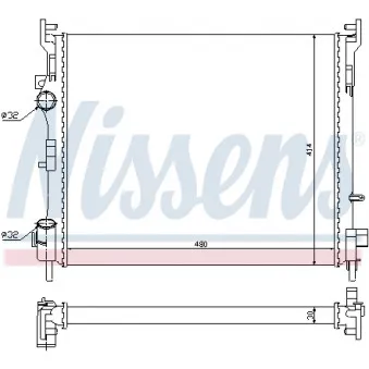 Radiateur, refroidissement du moteur NISSENS 690892