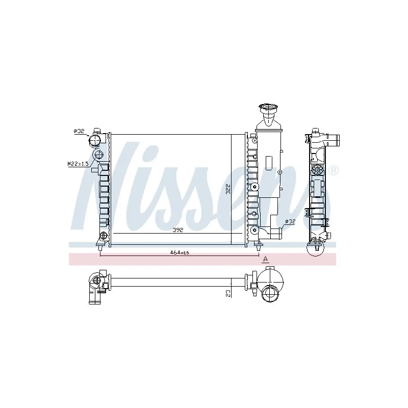 Radiateur, refroidissement du moteur NISSENS 690963