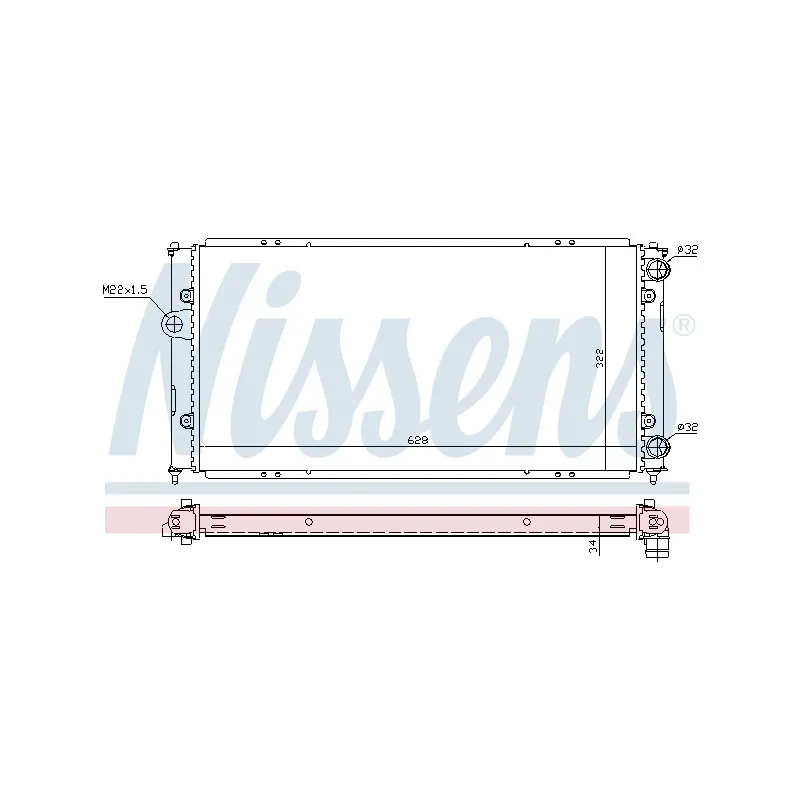 Radiateur, refroidissement du moteur NISSENS 691006