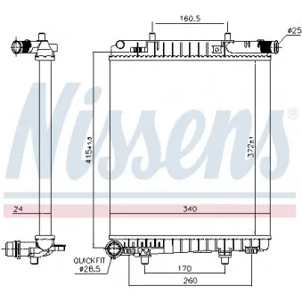 Radiateur, refroidissement du moteur NISSENS 691059