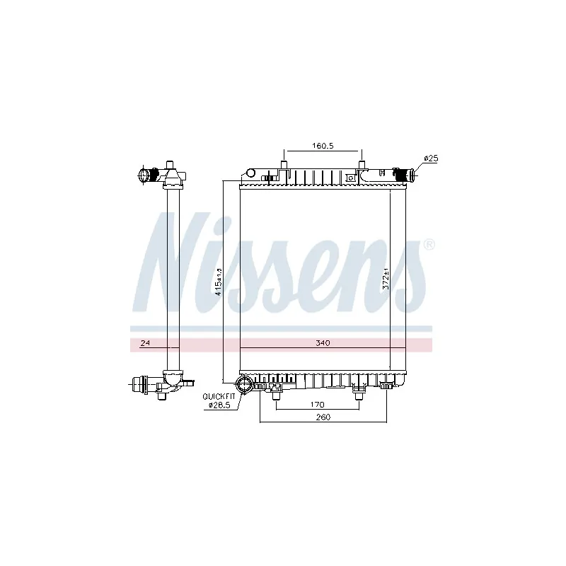 Radiateur, refroidissement du moteur NISSENS 691059