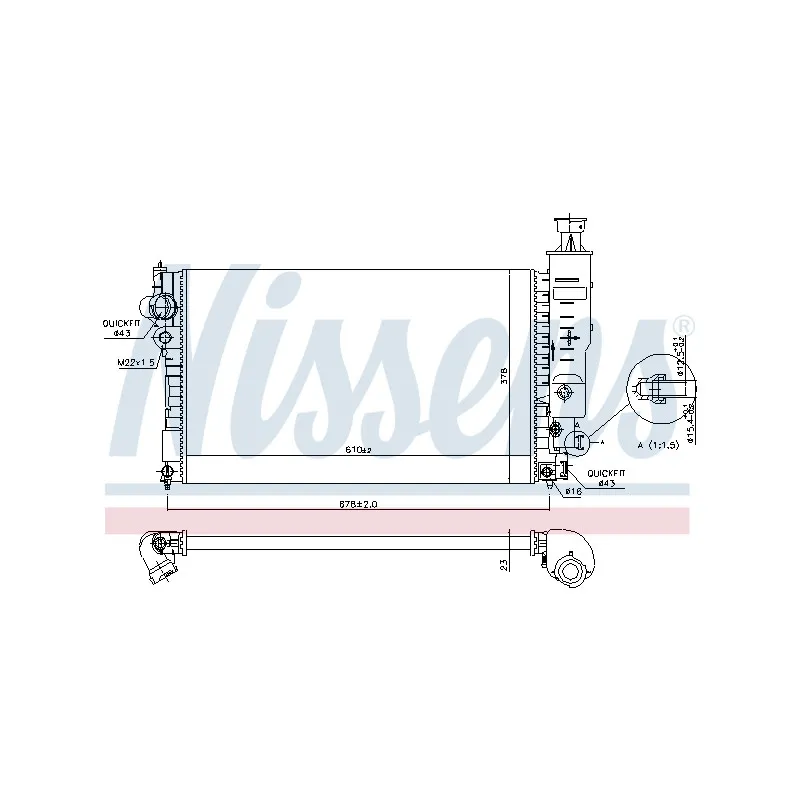 Radiateur, refroidissement du moteur NISSENS 691104