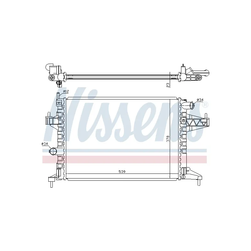 Radiateur, refroidissement du moteur NISSENS 691219