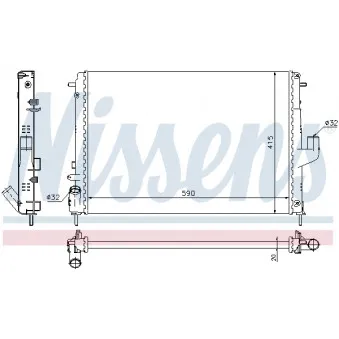 Radiateur, refroidissement du moteur NISSENS 691274