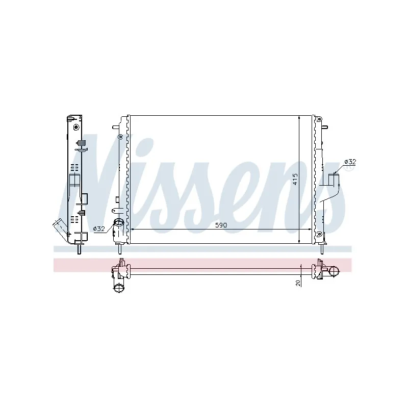 Radiateur, refroidissement du moteur NISSENS 691274