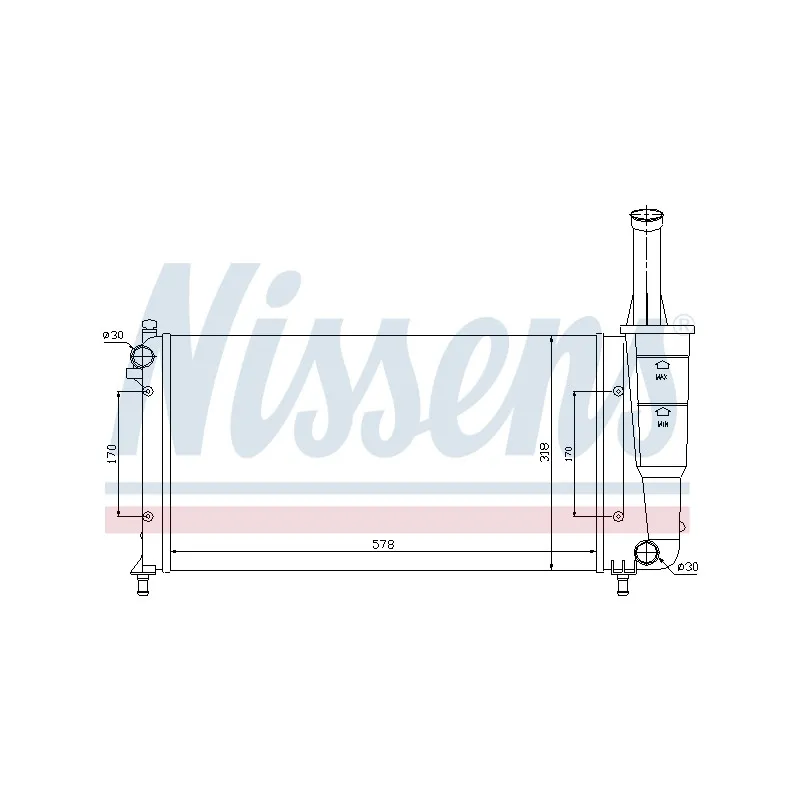 Radiateur, refroidissement du moteur NISSENS 691307