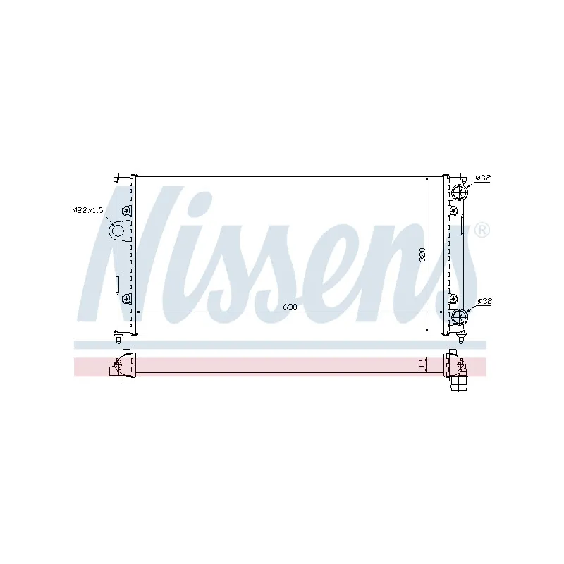 Radiateur, refroidissement du moteur NISSENS 691354