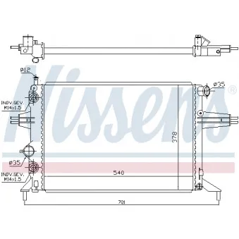 Radiateur, refroidissement du moteur NISSENS 691447