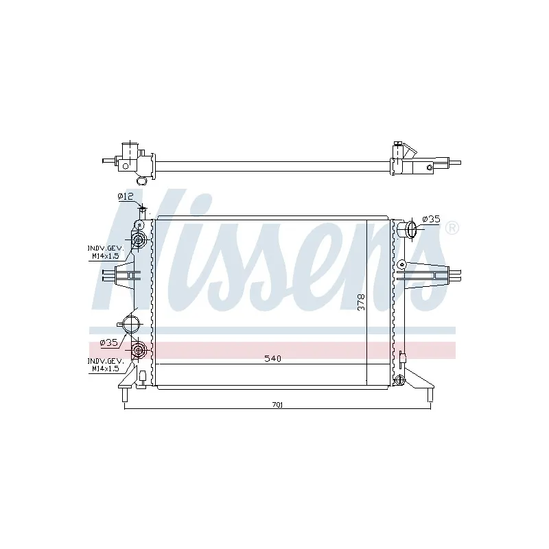 Radiateur, refroidissement du moteur NISSENS 691447