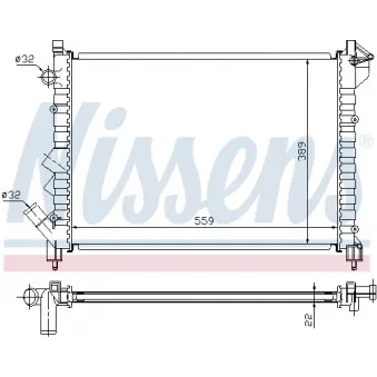 Radiateur, refroidissement du moteur NISSENS 691497