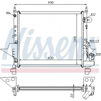 Radiateur, refroidissement du moteur NISSENS 691563