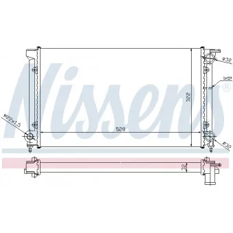 Radiateur, refroidissement du moteur NISSENS 691722