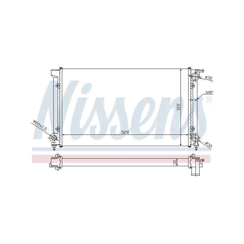 Radiateur, refroidissement du moteur NISSENS 691722