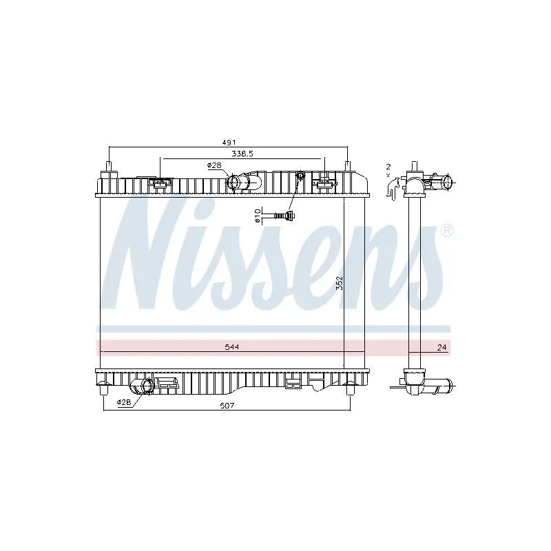 Radiateur, refroidissement du moteur NISSENS 691847
