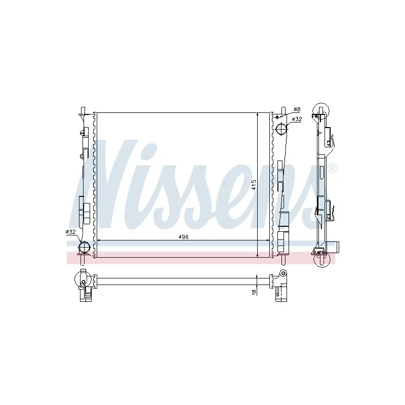 Radiateur, refroidissement du moteur NISSENS 691898