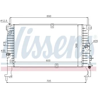 Radiateur, refroidissement du moteur NISSENS 691916