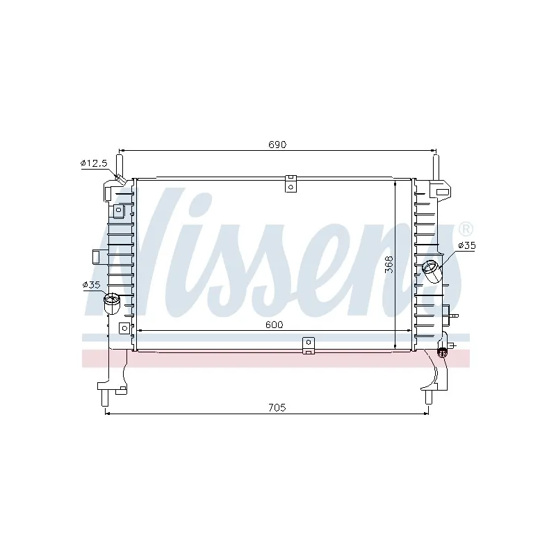 Radiateur, refroidissement du moteur NISSENS 691916