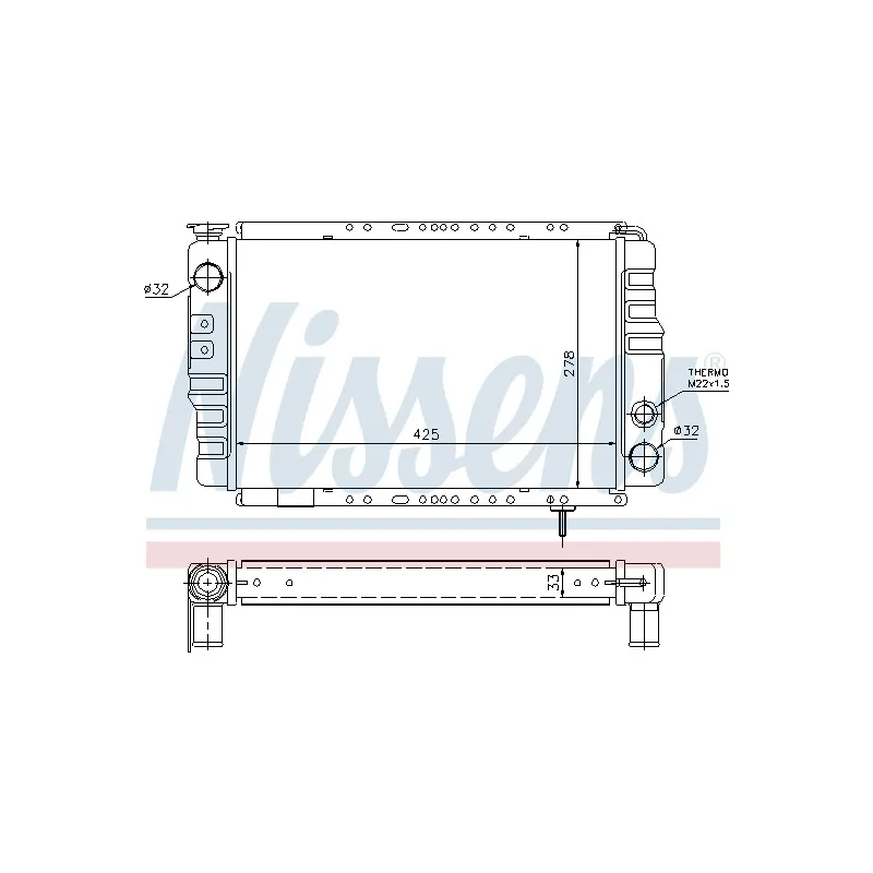 Radiateur, refroidissement du moteur NISSENS 692229