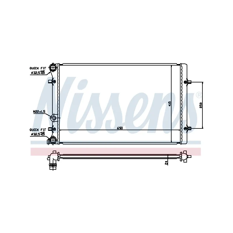 Radiateur, refroidissement du moteur NISSENS 692235