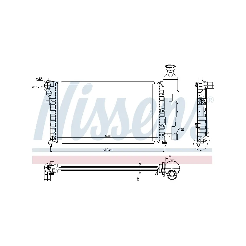 Radiateur, refroidissement du moteur NISSENS 692494