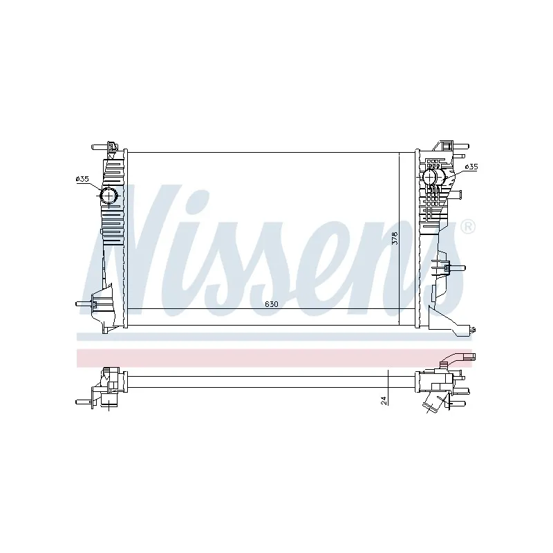Radiateur, refroidissement du moteur NISSENS 692511