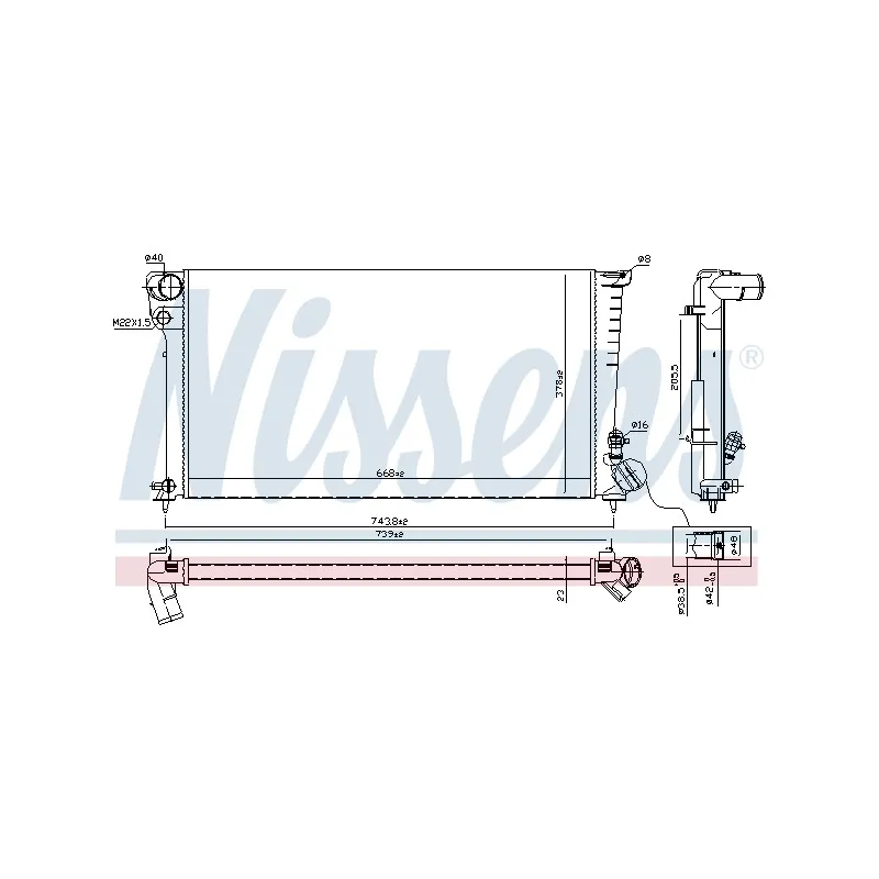 Radiateur, refroidissement du moteur NISSENS 692575