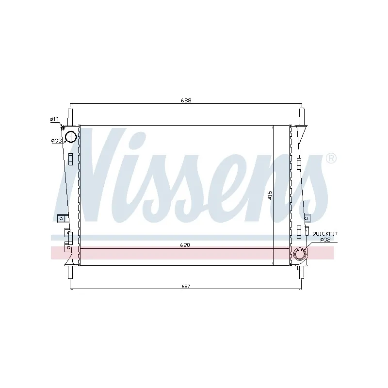 Radiateur, refroidissement du moteur NISSENS 692794