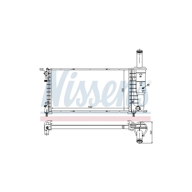 Radiateur, refroidissement du moteur NISSENS 692798