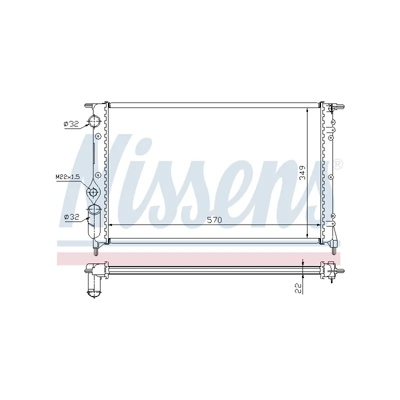Radiateur, refroidissement du moteur NISSENS 692857
