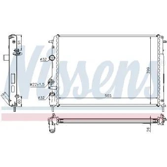 Radiateur, refroidissement du moteur NISSENS 692867