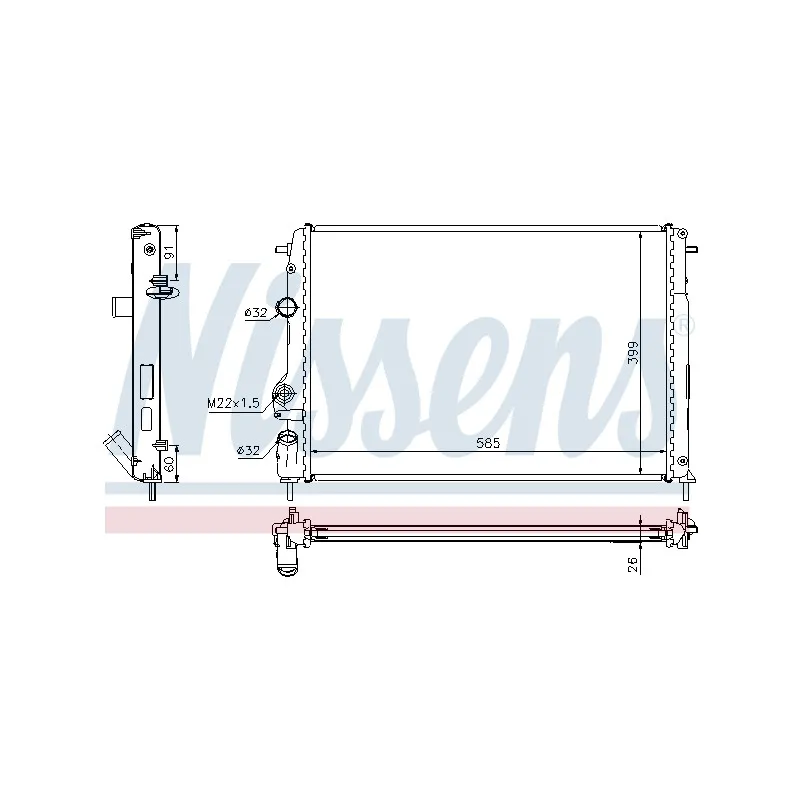 Radiateur, refroidissement du moteur NISSENS 692867