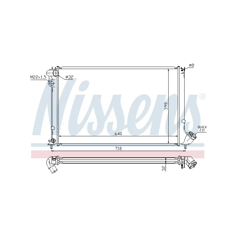 Radiateur, refroidissement du moteur NISSENS 692963